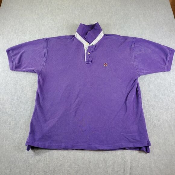 Vintage Tommy Hilfiger Polo Mens XL Purple Casual Shirt - Picture 1 of 9